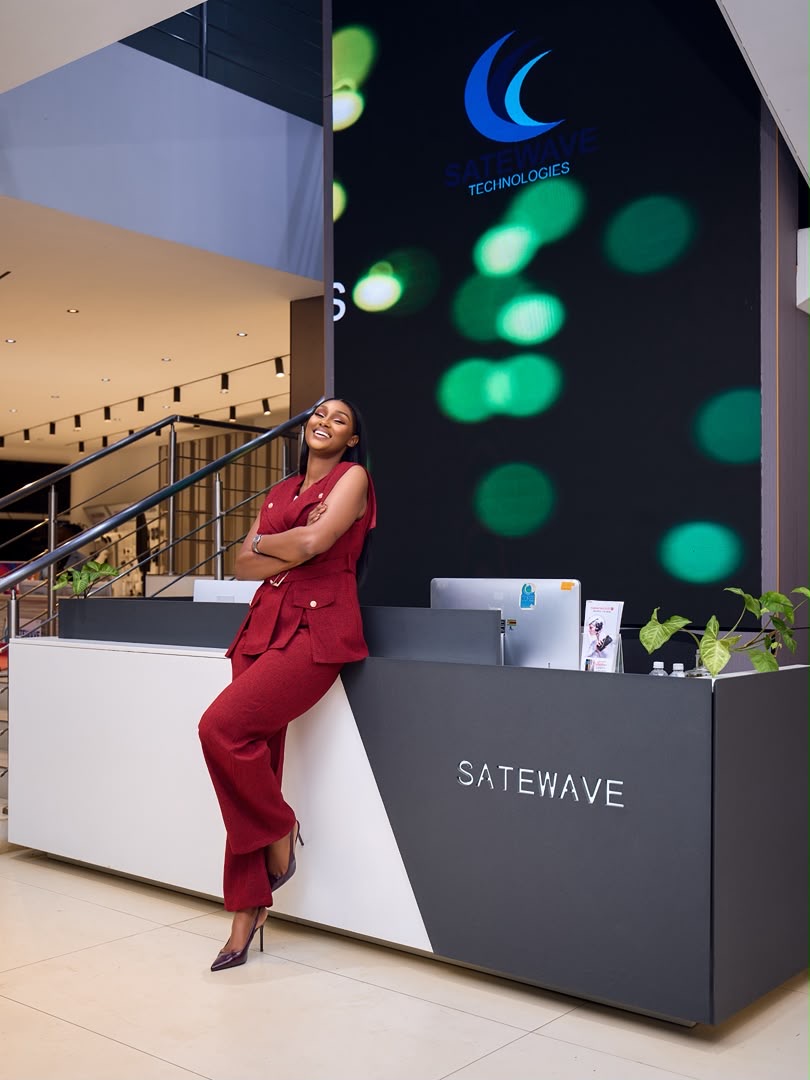 Brand ambassador at the AfriBiz showroom reception desk