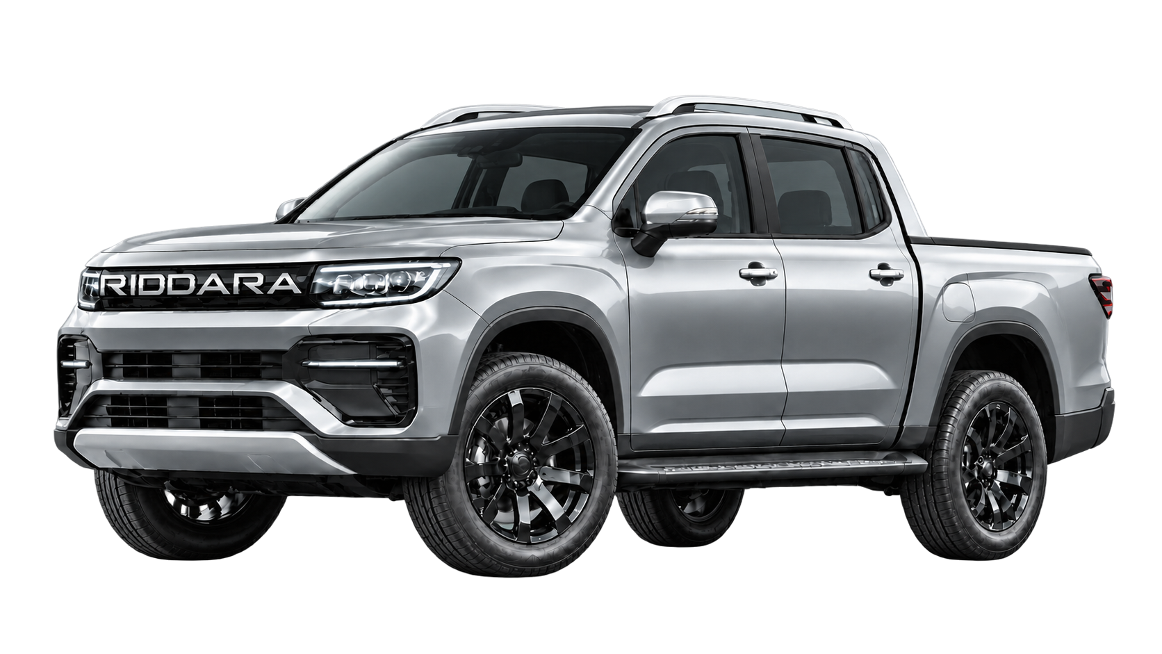 Riddara electric double cab pickup in polished silver